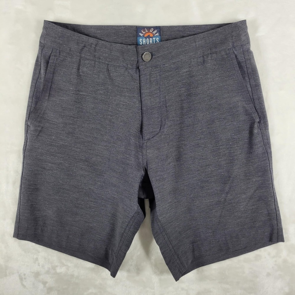 Faherty All Day Shorts Men's 30‎ Gray Performance Stretch Drawstring Casual